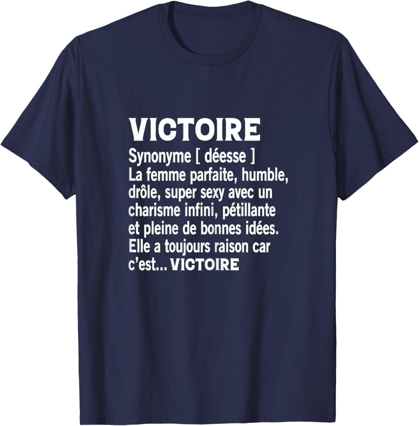 Woman Humour Personalized Gift Name Victory Definition T-Shirt - T-Shirt | Navy