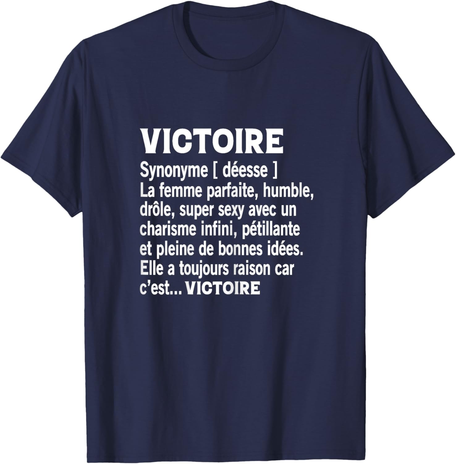 Woman Humour Personalized Gift Name Victory Definition T-Shirt - T-Shirt | Navy
