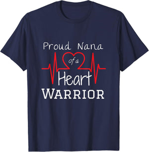 CHD Heart Warrior Nana Shirt Congenital Heart Defect HLHS T-Shirt - T-Shirt | Navy