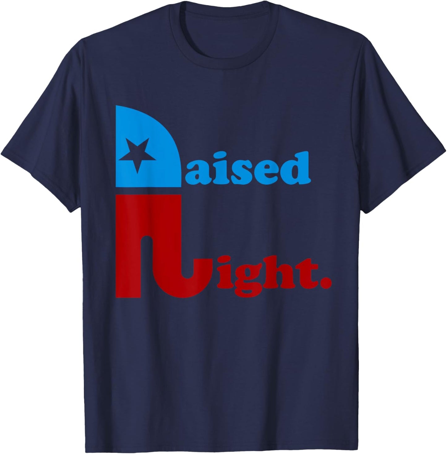Raised Right Republican Elephant Pro Trump 2020 Patriotic T-Shirt - T-Shirt | Navy