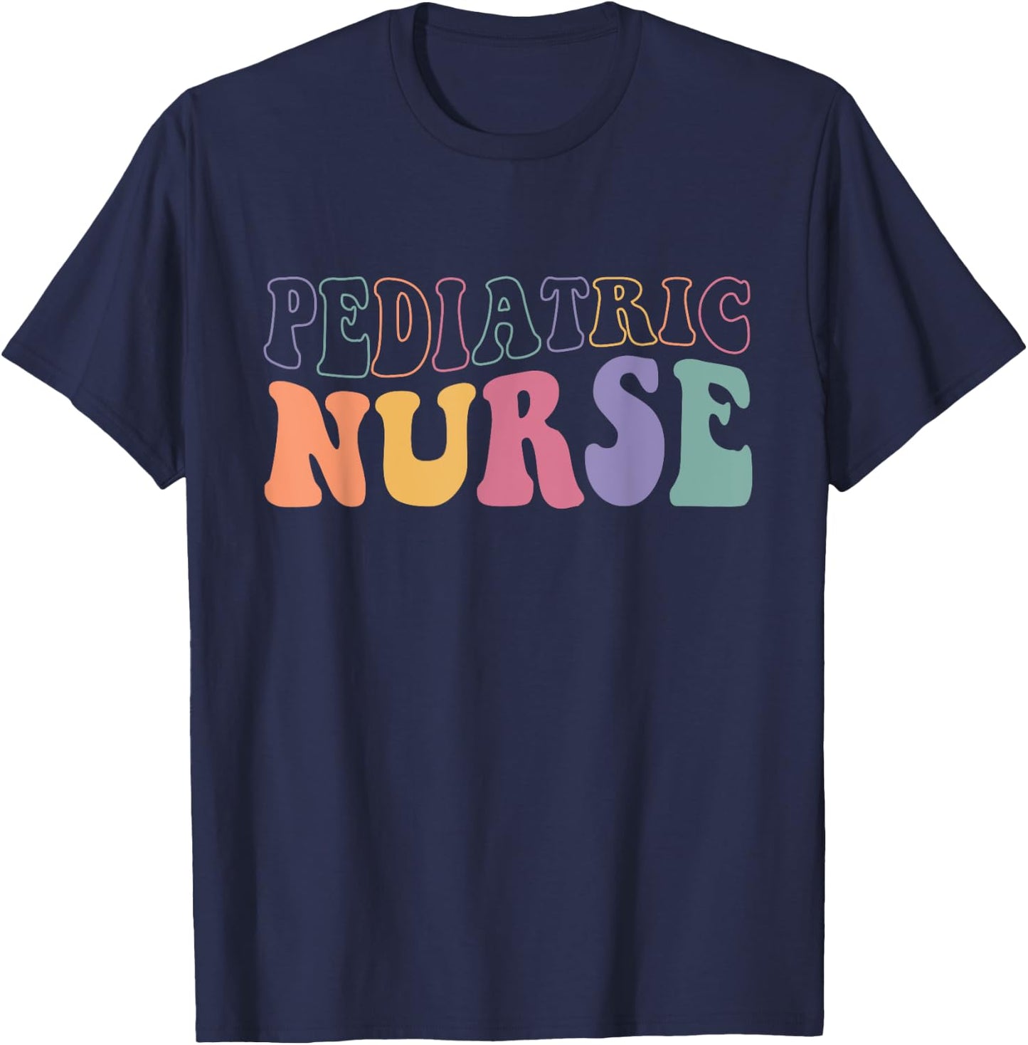 Pediatric Nurse Groovy Nursing School Women T-Shirt - T-Shirt | Navy