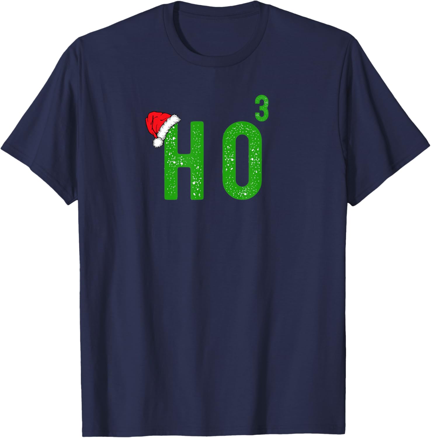Ho to the Third Power Funny Power of Three Christmas Design T-Shirt - T-Shirt | Navy