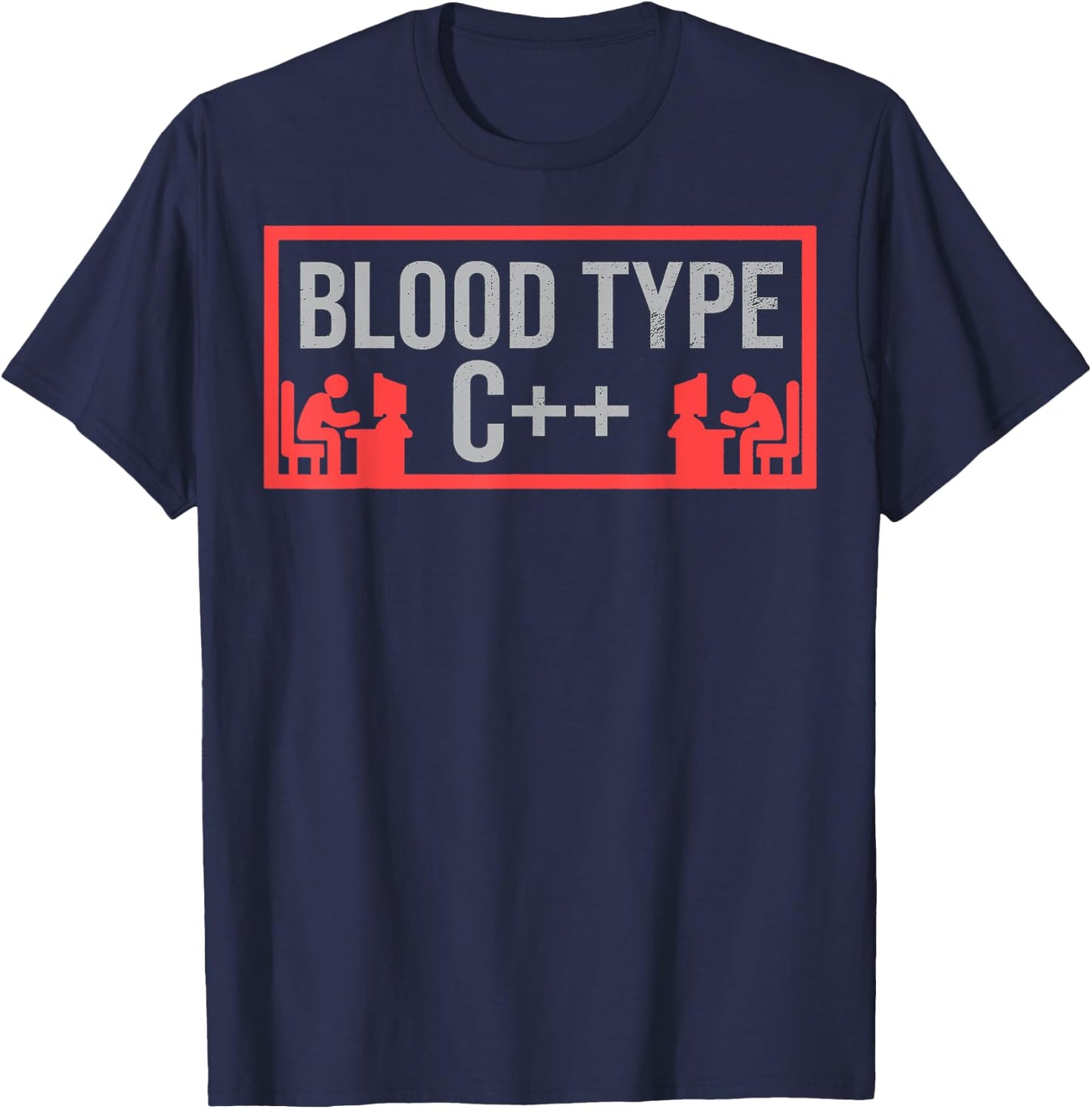 Funny Blood Type C++ IT Computer Programmer Lover Gift T-Shirt - T-Shirt | Navy