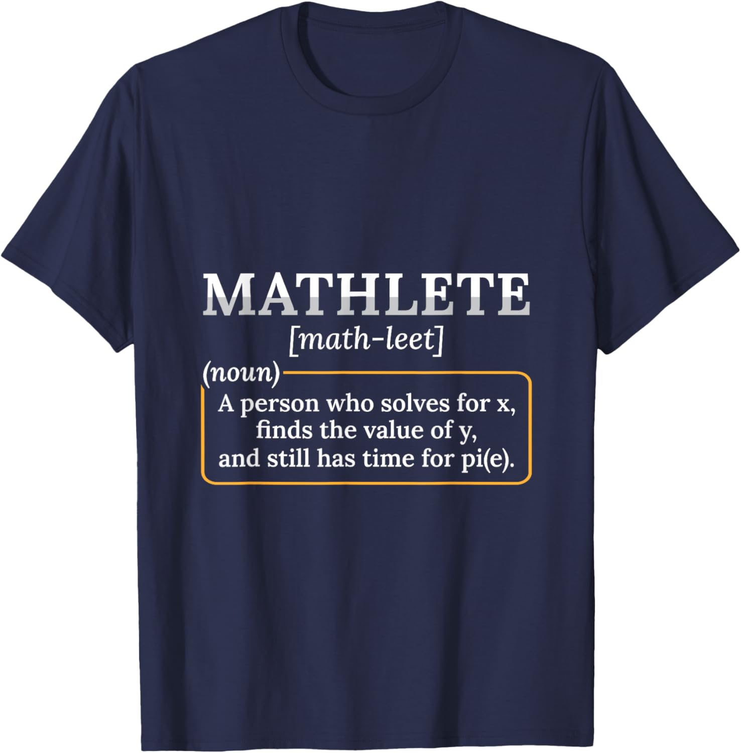 Mathlete Definition Nerd Geek math teacher Men Women T-Shirt - T-Shirt | Navy