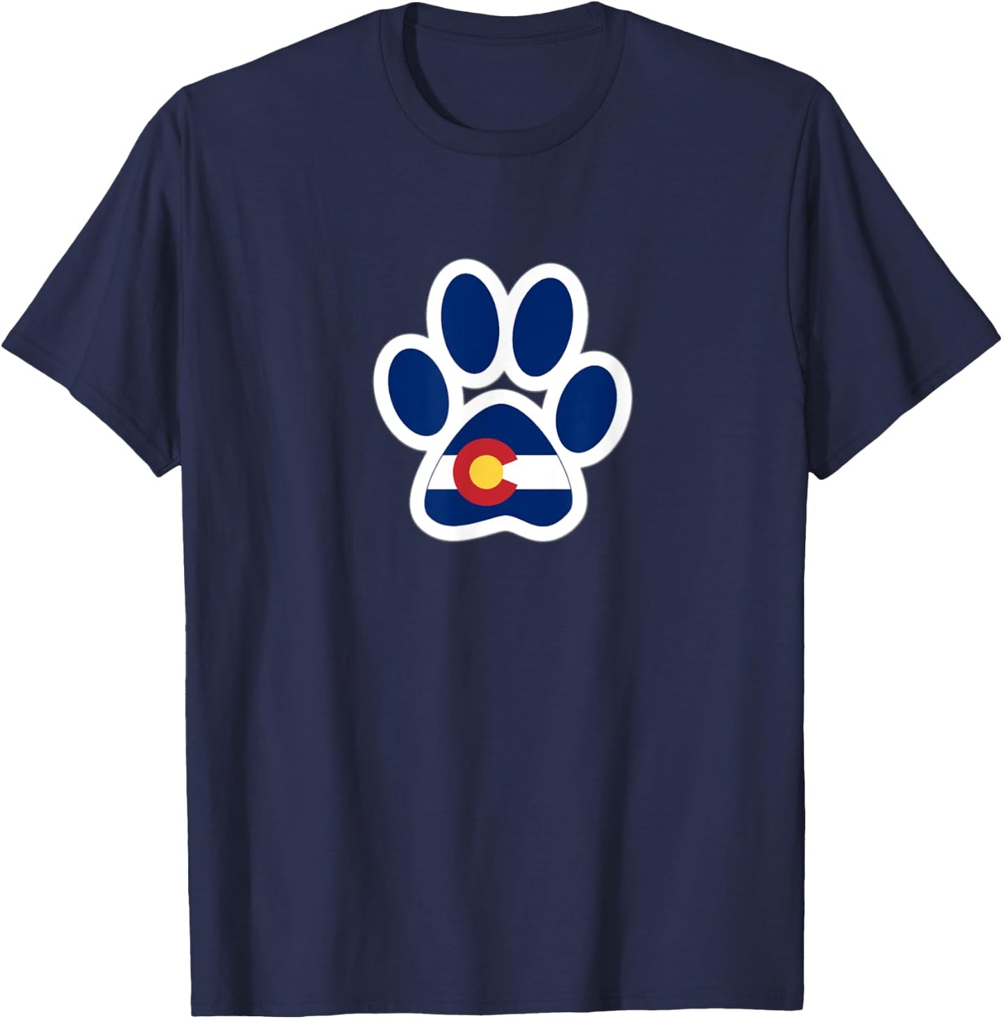 Colorado Flag Paw Print T-Shirt - T-Shirt | Navy