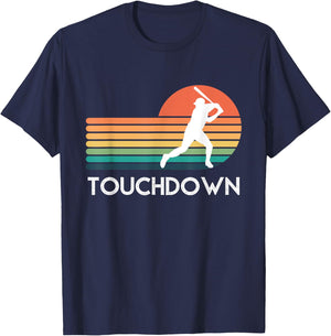 Funny Sports Touchdown Baseball Player Retro Apparel T-Shirt - T-Shirt | Navy