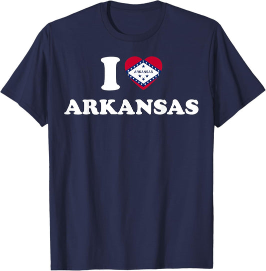 I Love Arkansas Shirt I Heart Arkansas Flag T-Shirt - T-Shirt | Navy