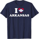 I Love Arkansas Shirt I Heart Arkansas Flag T-Shirt - T-Shirt | Navy