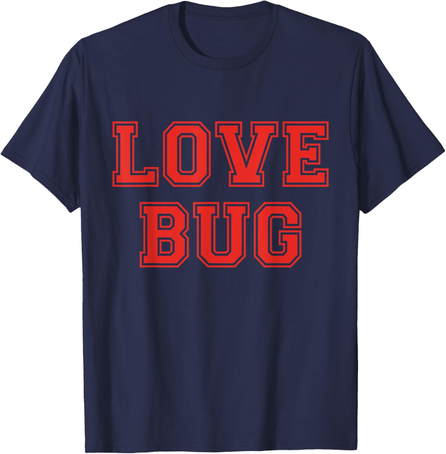 Love Bug V-Day Retro Style Love Bug Valentines Day T-Shirt - T-Shirt | Navy