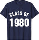Class of 1980 Senior Graduation School T-Shirt - T-Shirt | Navy
