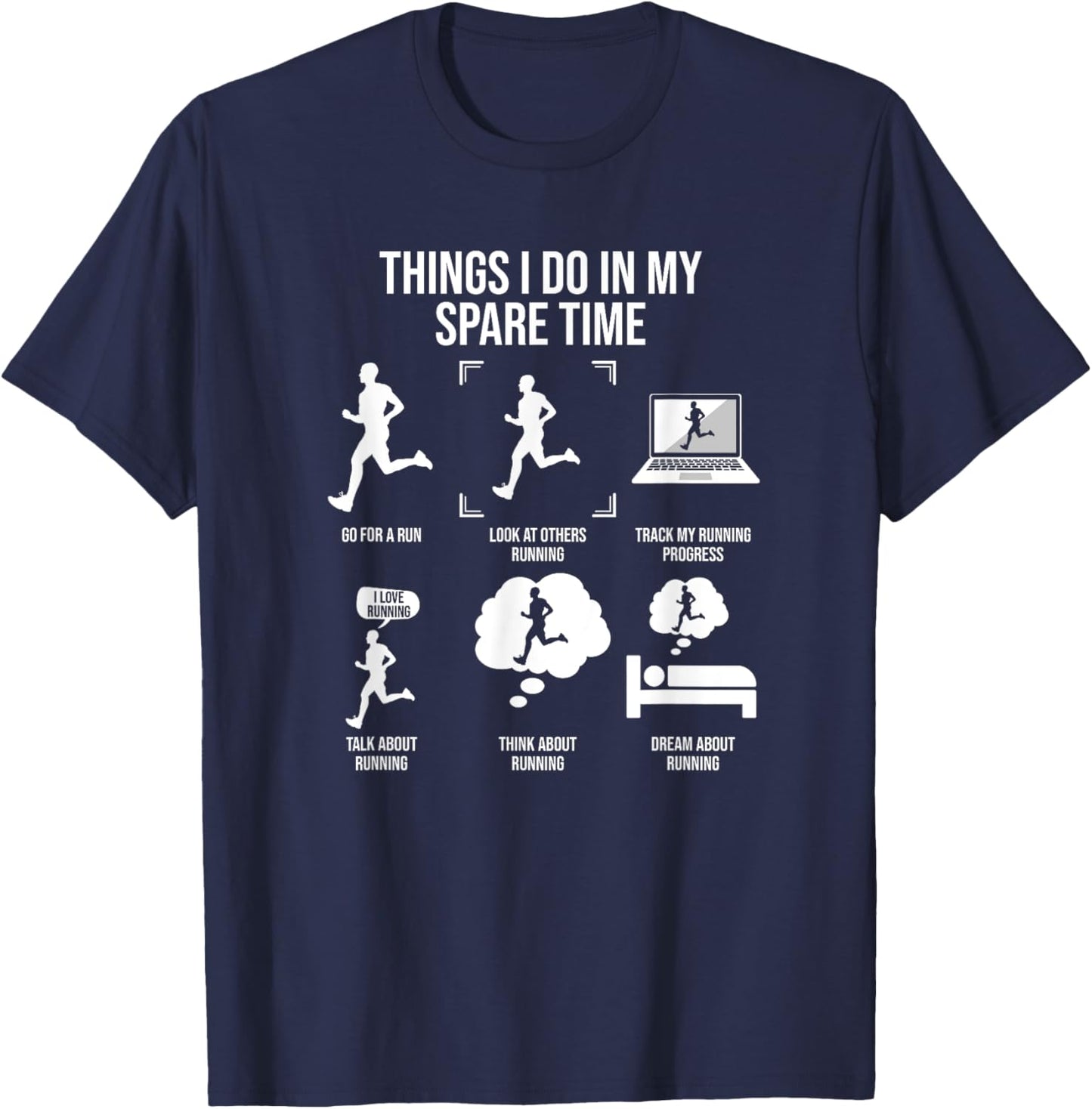 Things I Do In My Spare Time, Male Runner T-Shirt - T-Shirt | Navy