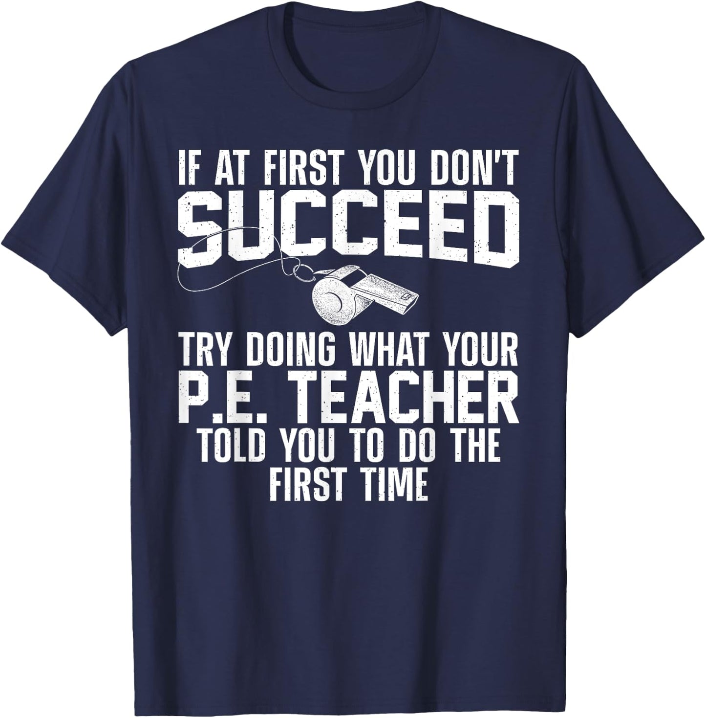 Best PE Teacher Art Women Physical Education Teacher T-Shirt - T-Shirt | Navy