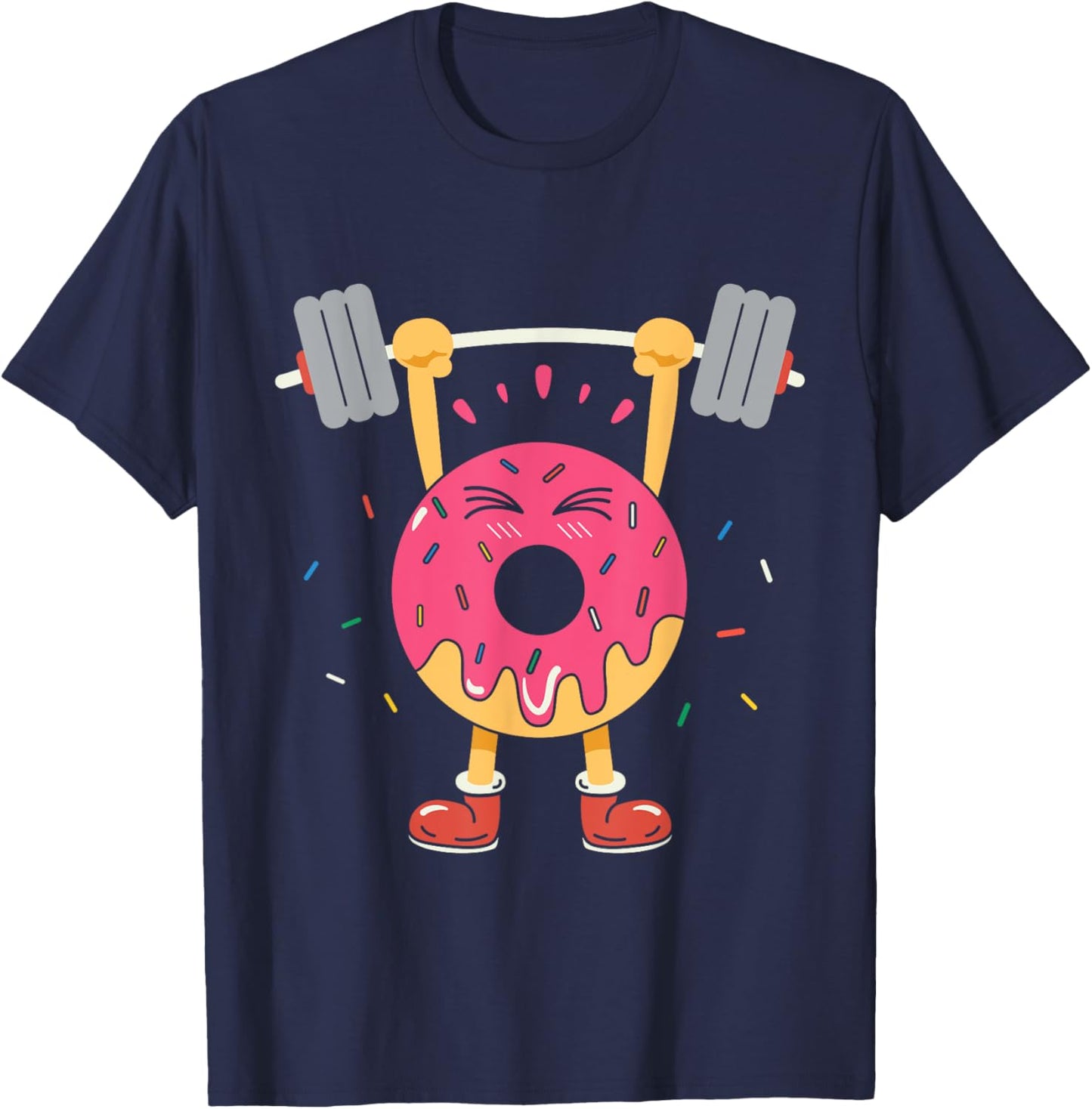 Weightlifting Funny Fitness Workout Gym Donut Lover Gift T-Shirt - T-Shirt | Navy