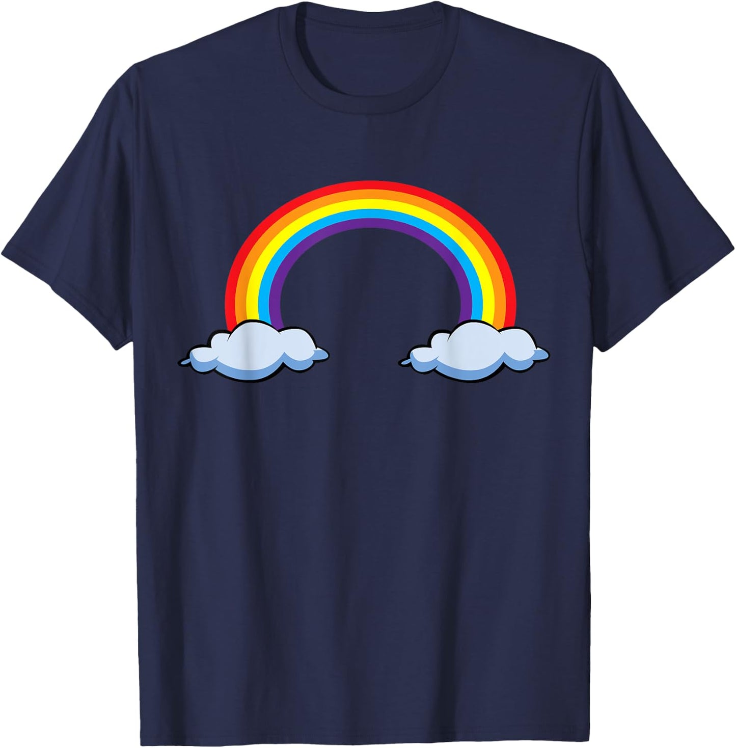 Rainbow with Clouds T-Shirt - T-Shirt | Navy