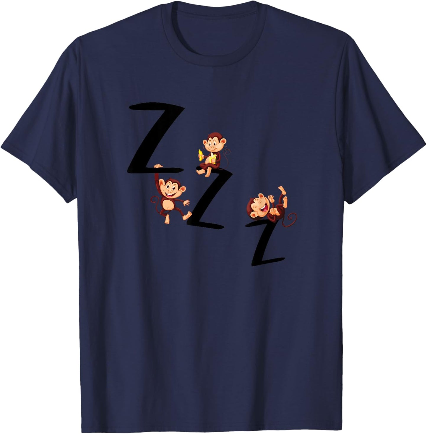 Monkey Graphic Pajama Top T-Shirt - T-Shirt | Navy