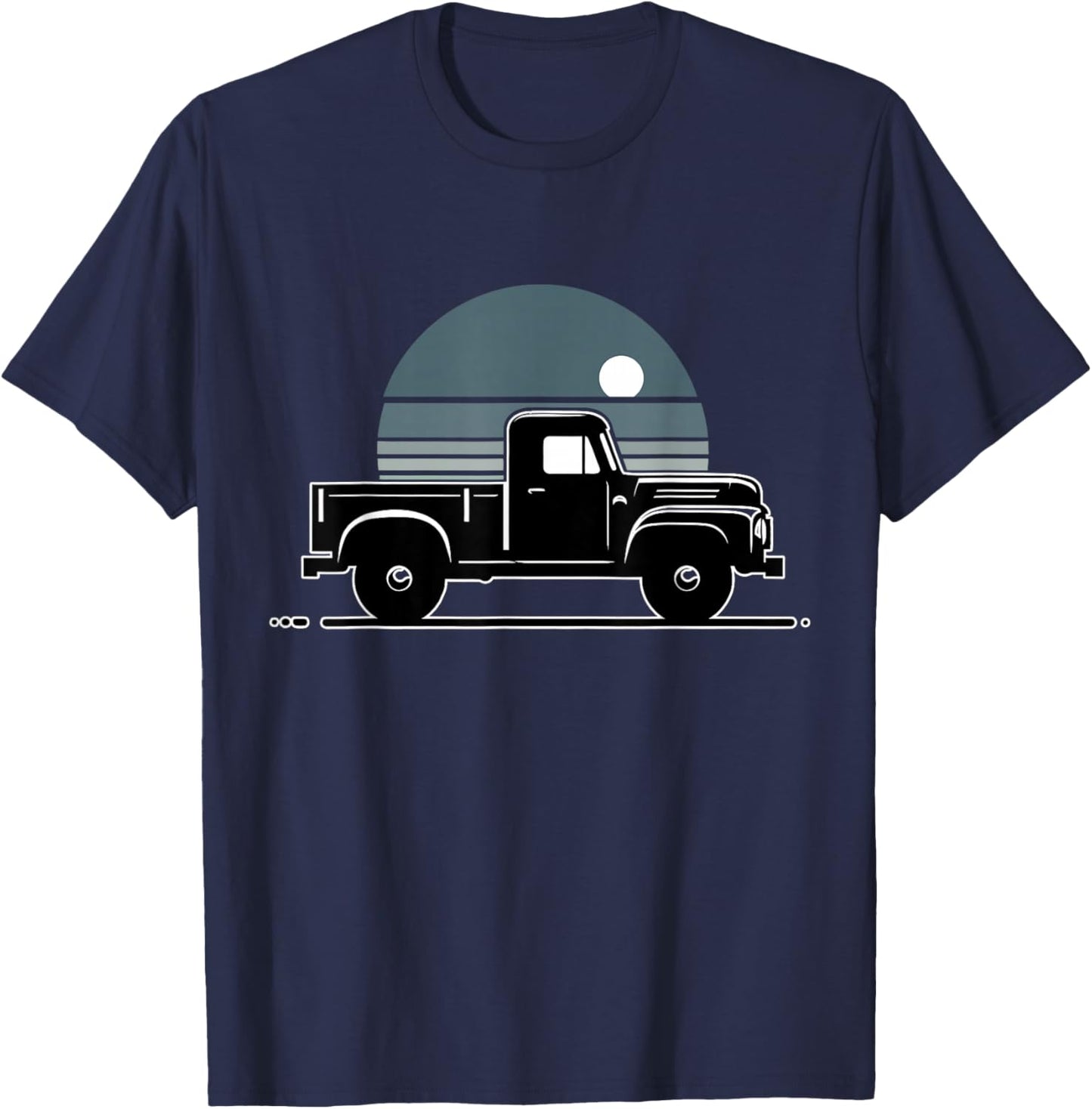 Vintage Truck Classic Pickup Silhouette T-Shirt - T-Shirt | Navy
