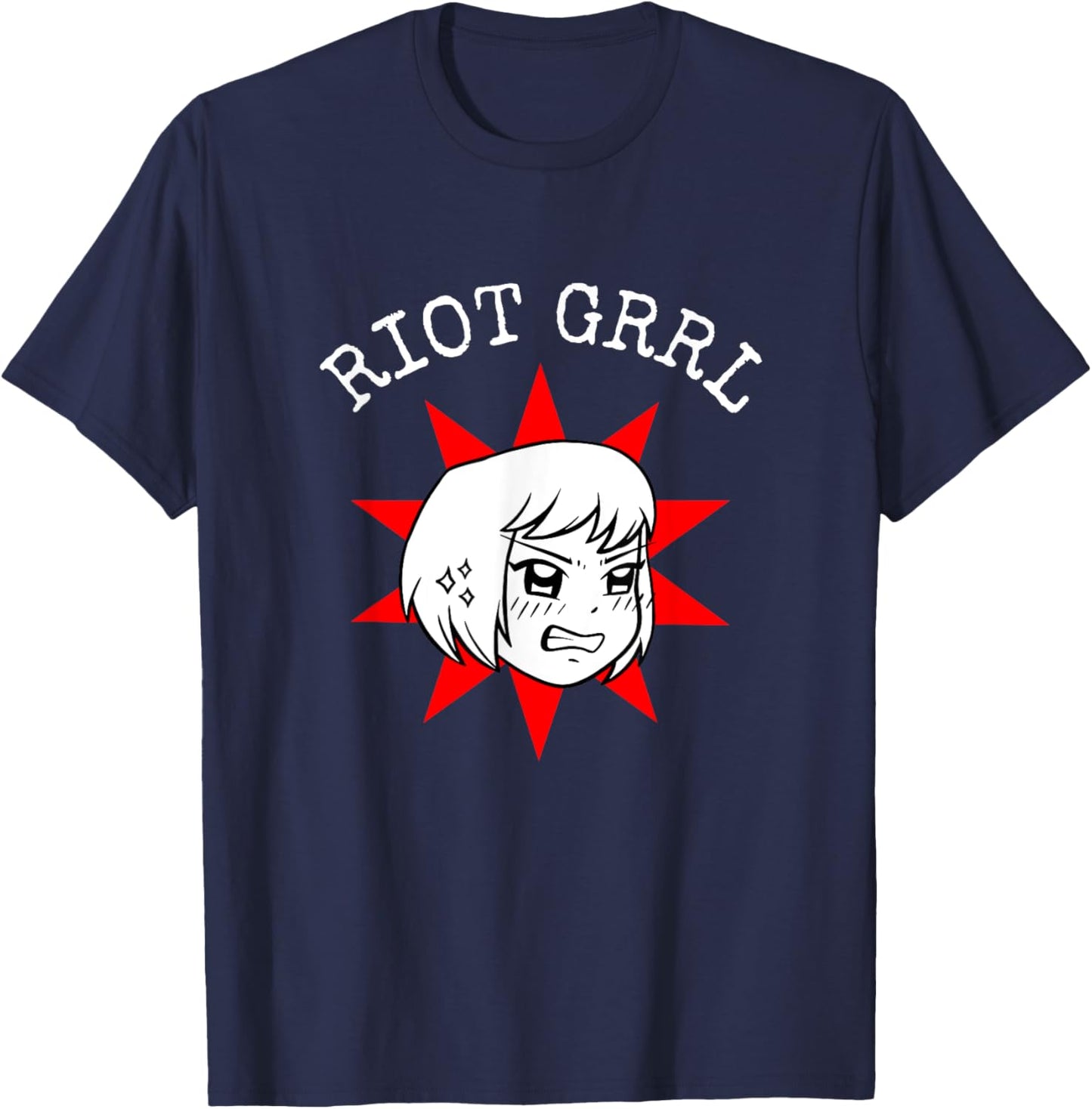 Riot Grrl Star Punk Girl T-Shirt - T-Shirt | Navy