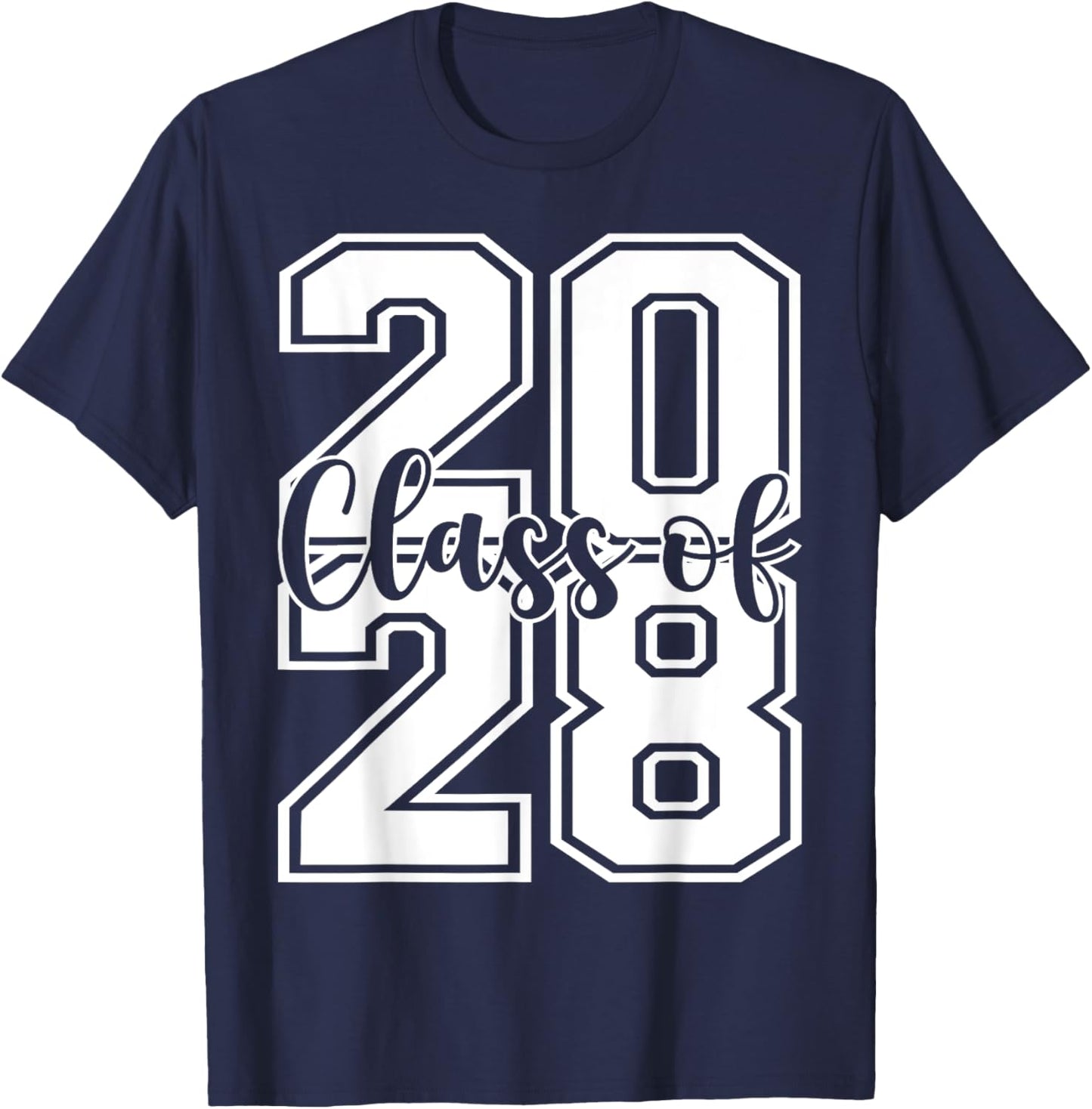 Class Of 2028 Growing Up graduate for Senior 2028 Graduation T-Shirt - T-Shirt | Navy