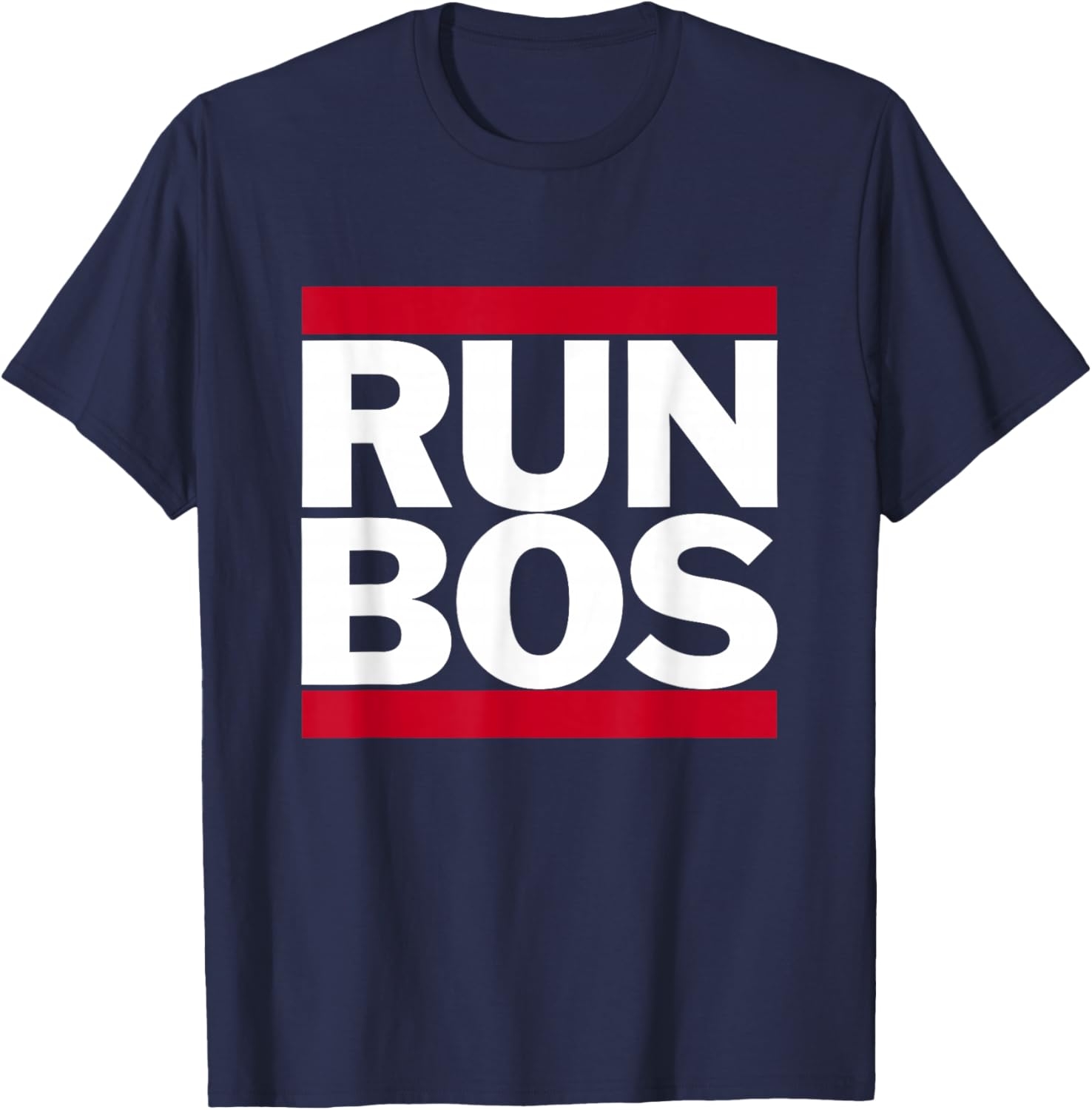 Run Bos Boston Mass Running Distance Runner New England T-Shirt - T-Shirt | Navy