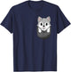 Wolf In A Pocket - Wild Animal Lover Hunter Zoology T-Shirt - T-Shirt | Navy