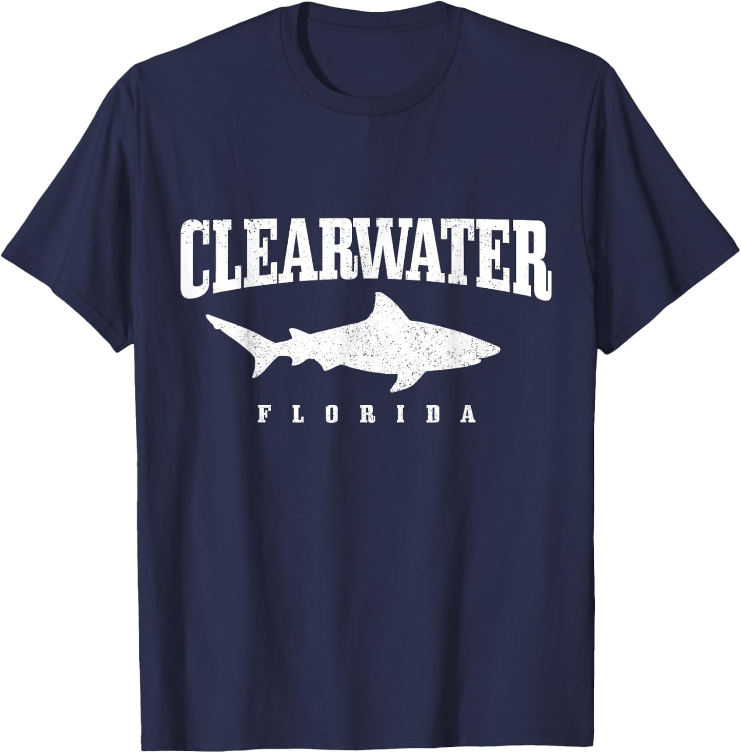 Clearwater Beach Florida Shark Scuba Diving Vintage T-Shirt - T-Shirt | Navy