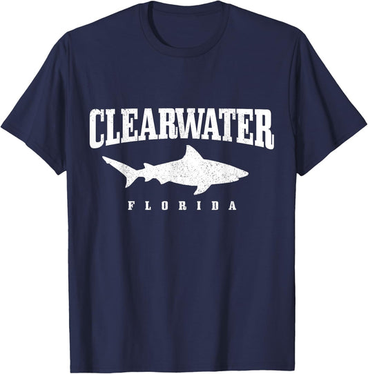 Clearwater Beach Florida Shark Scuba Diving Vintage T-Shirt - T-Shirt | Navy