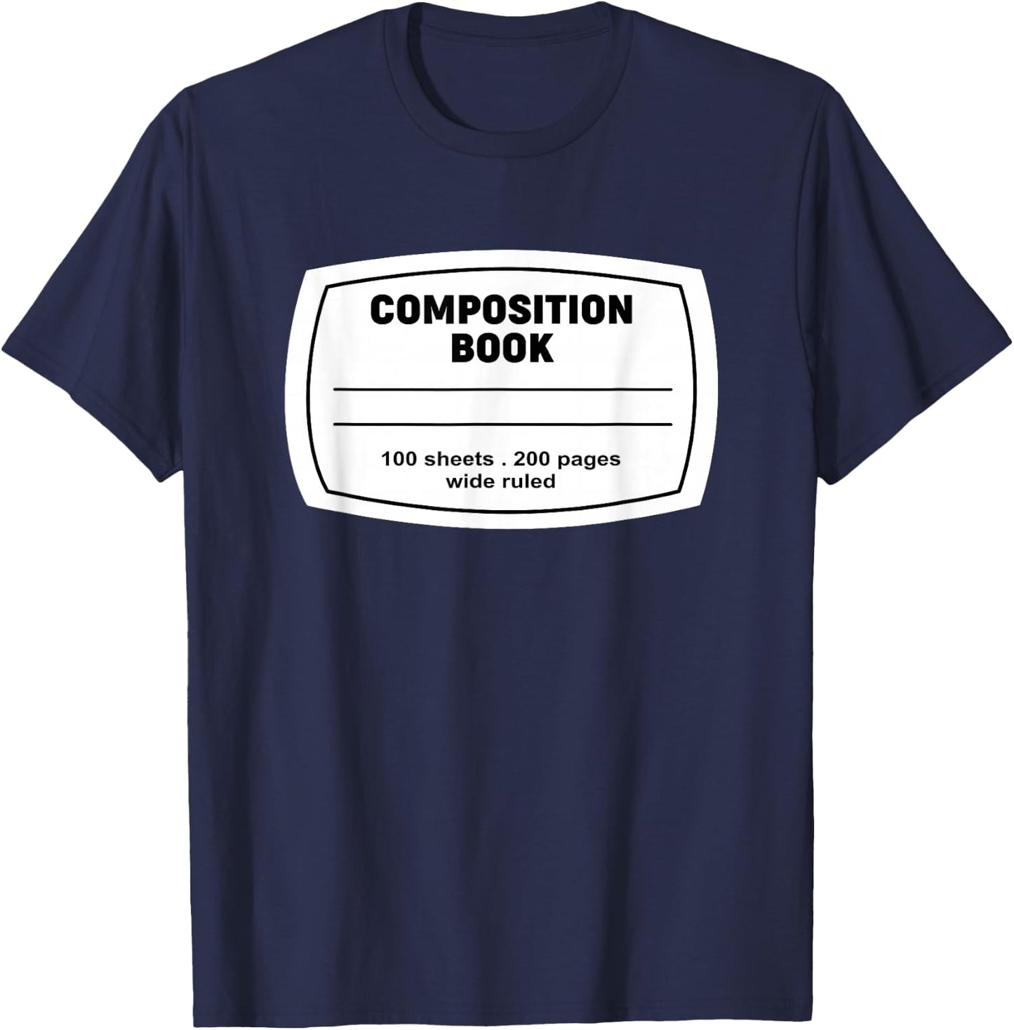 Composition Notebook Halloween Costume Teacher Student T-Shirt - T-Shirt | Navy