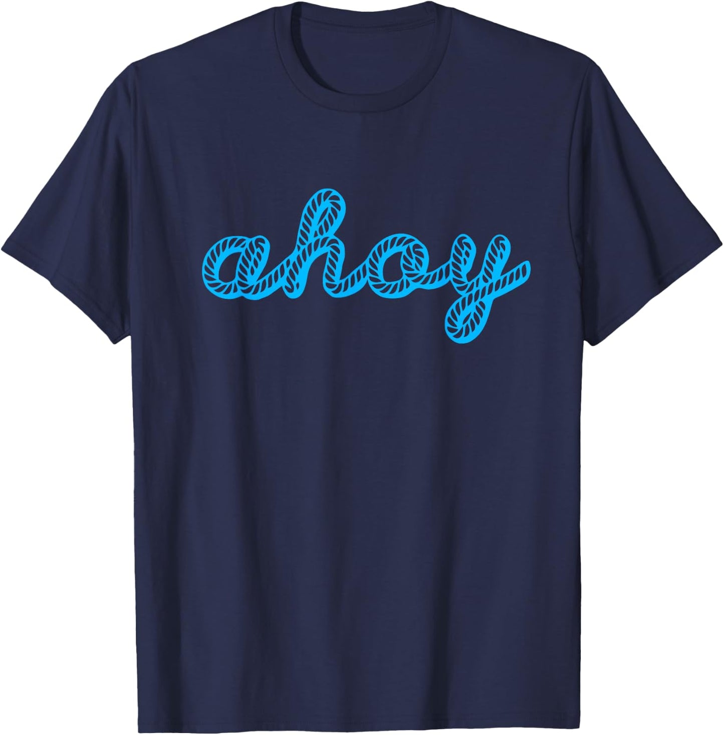Skipper ahoy sailing knot sailor sailboat sail ship greeting T-Shirt - T-Shirt | Navy