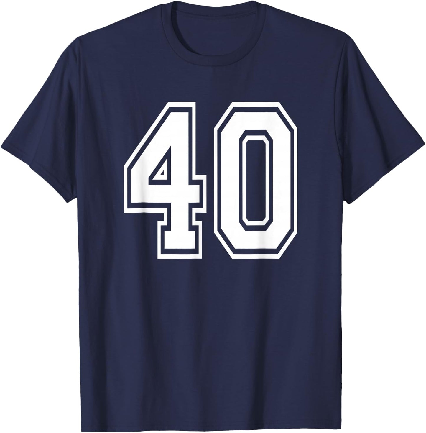 Number 40 40th Birthday Gift Player Team Numbered Jersey T-Shirt - T-Shirt | Navy