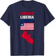 Liberia map with Liberian flag in colors of the flag T-Shirt - T-Shirt | Navy