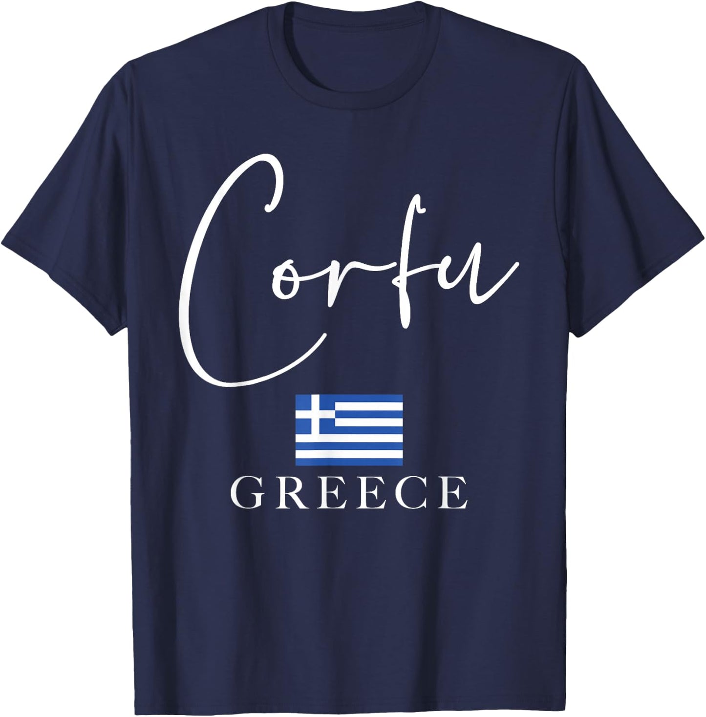 Greece Flag Vacation - Island Corfu T-Shirt - T-Shirt | Navy