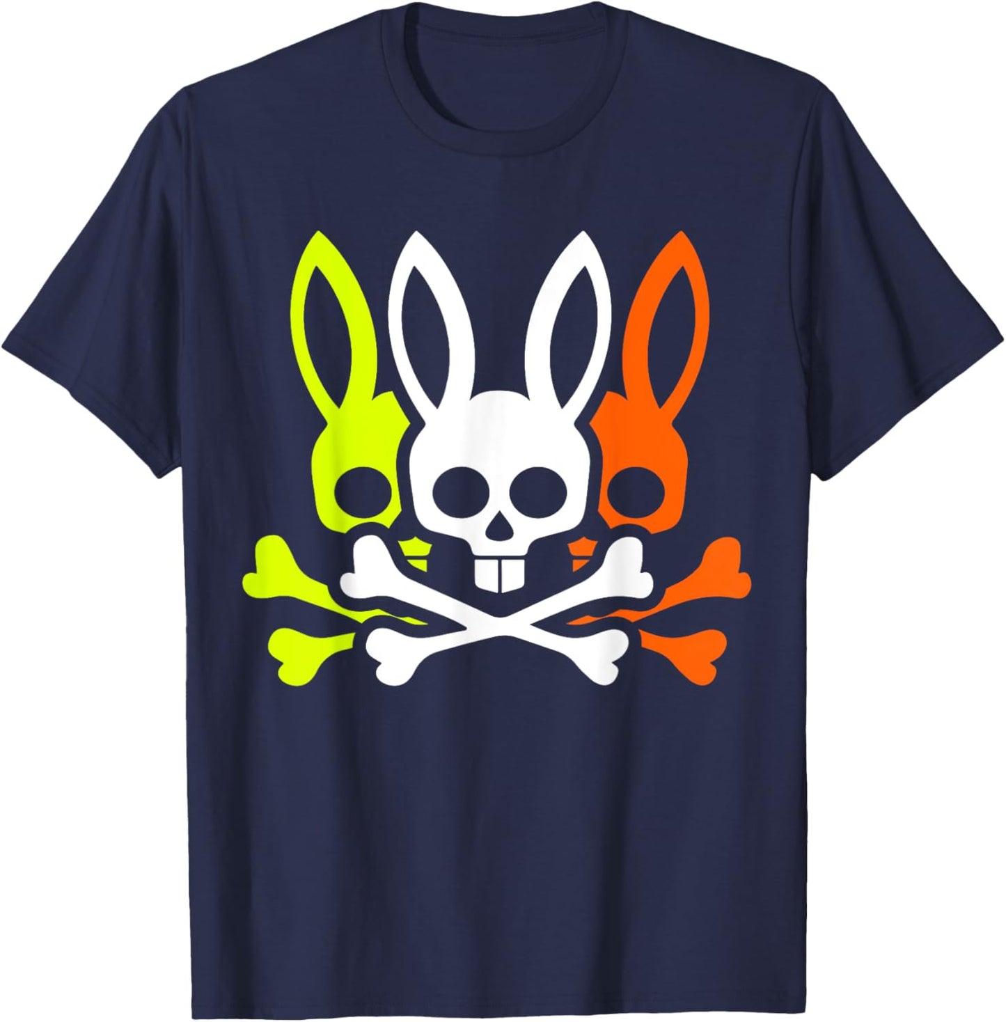 Scary Skull And Crossbones Bad Rabbit Horror Bunny Halloween T-Shirt - T-Shirt | Navy