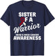 Oral Head & Neck Cancer Awareness Sister Of A Warrior T-Shirt - T-Shirt | Navy