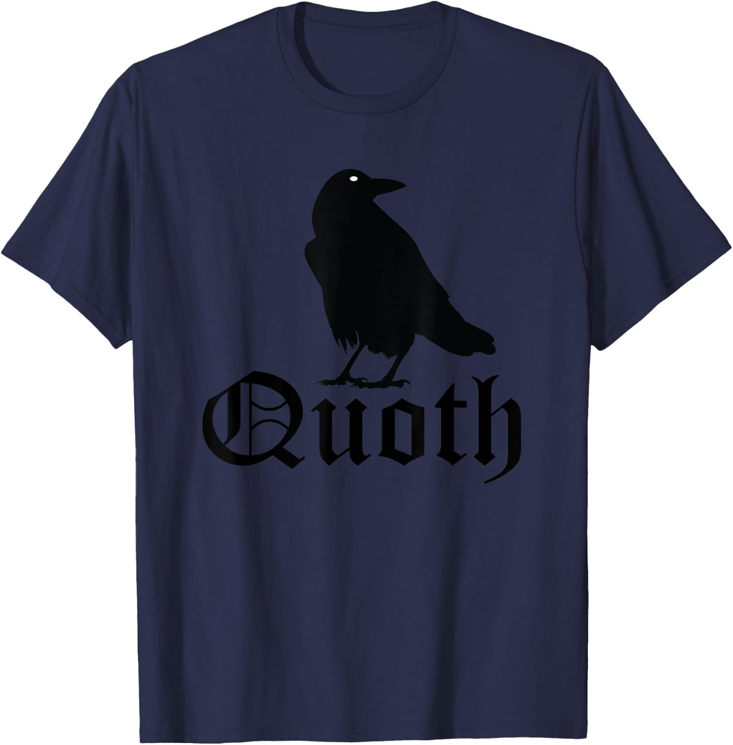 Edgar Allan Poe Quoth The Raven Nevermore T-Shirt - T-Shirt | Navy