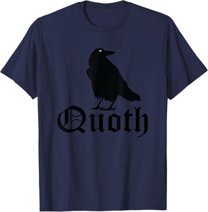 Edgar Allan Poe Quoth The Raven Nevermore T-Shirt - T-Shirt | Navy