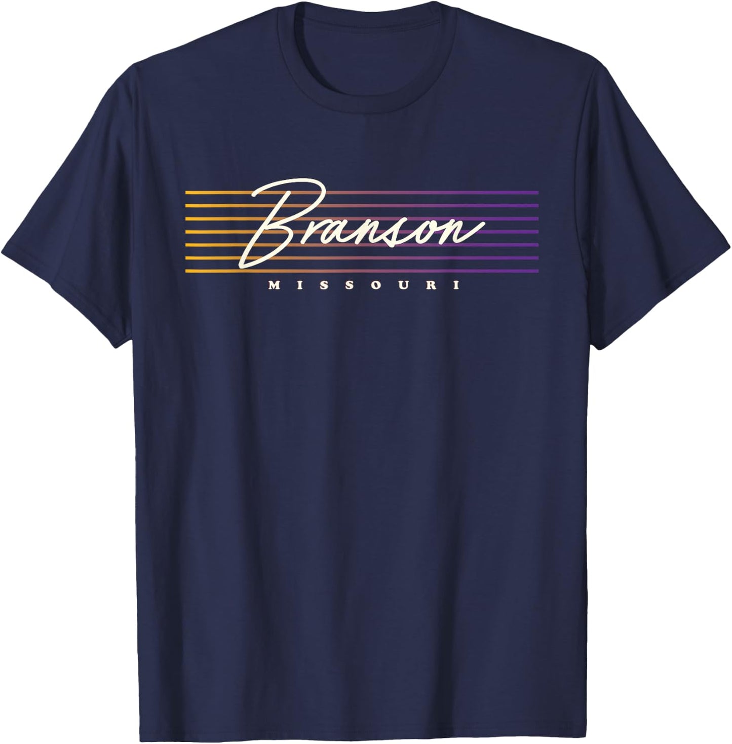 Missouri Nostalgic Retro Style Branson T-Shirt - T-Shirt | Navy
