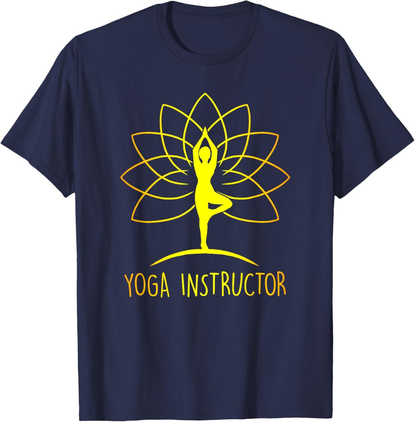 Yoga Instructor Lotus Flower Cool Meditation Instructor Gift T-Shirt - T-Shirt | Navy
