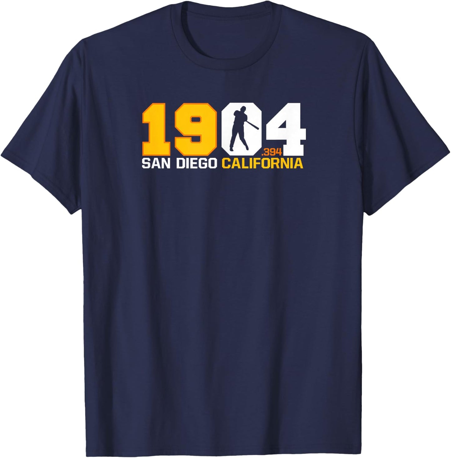 San Diego California Throwback 1904 Baseball Statue .394 T-Shirt - T-Shirt | Navy