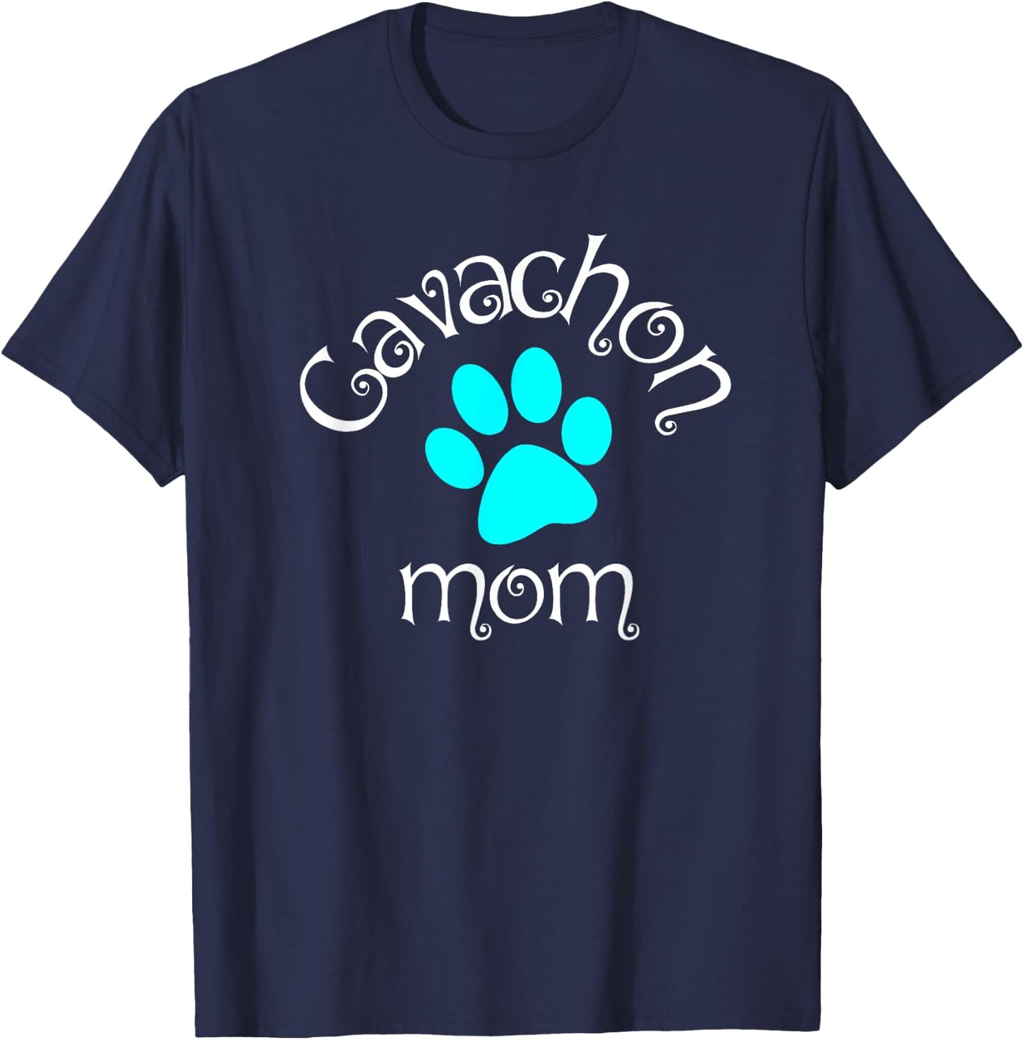 Cavachon Mom Blue Dog Paw Gift Women Girls Kids T-Shirt - T-Shirt | Navy