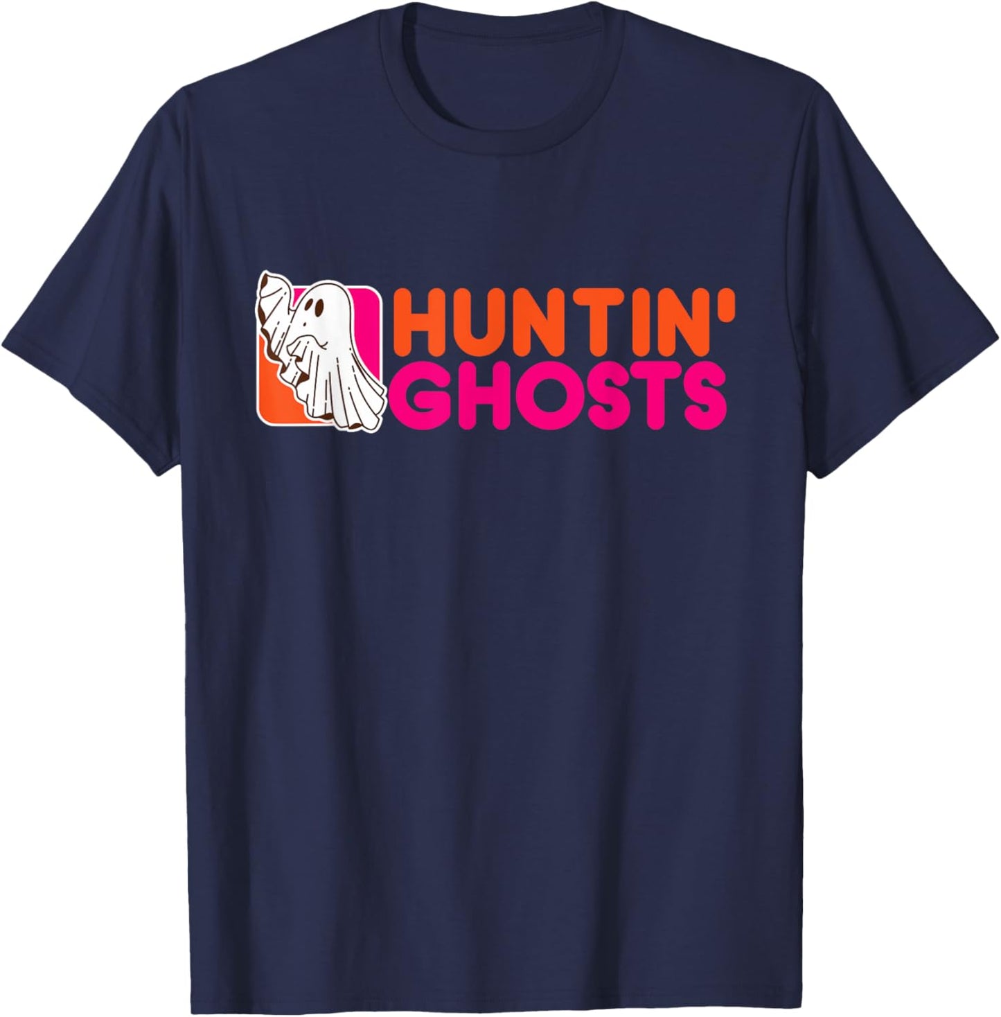 Hunting Ghosts - Ghost Hunter Paranormal Activity Halloween T-Shirt - T-Shirt | Navy