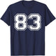 Number 83 Eighty Three Distressed Vintage Sports Team Gym T-Shirt - T-Shirt | Navy