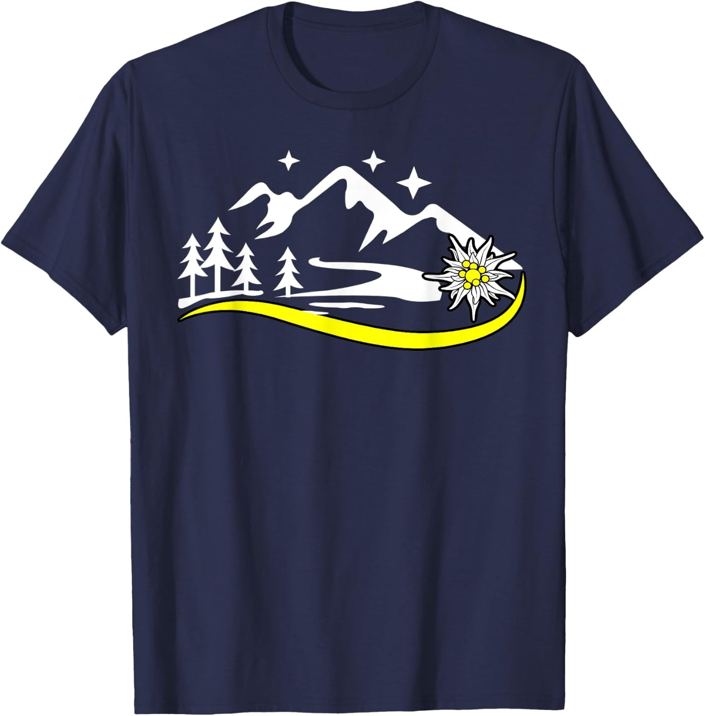 Alpen Edelweiß Edelweiss costume for dirndl and lederhosen T-Shirt - T-Shirt | Navy