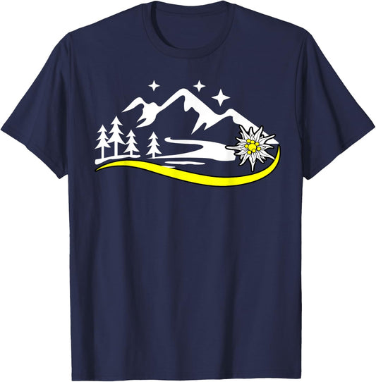 Alpen Edelweiß Edelweiss costume for dirndl and lederhosen T-Shirt - T-Shirt | Navy