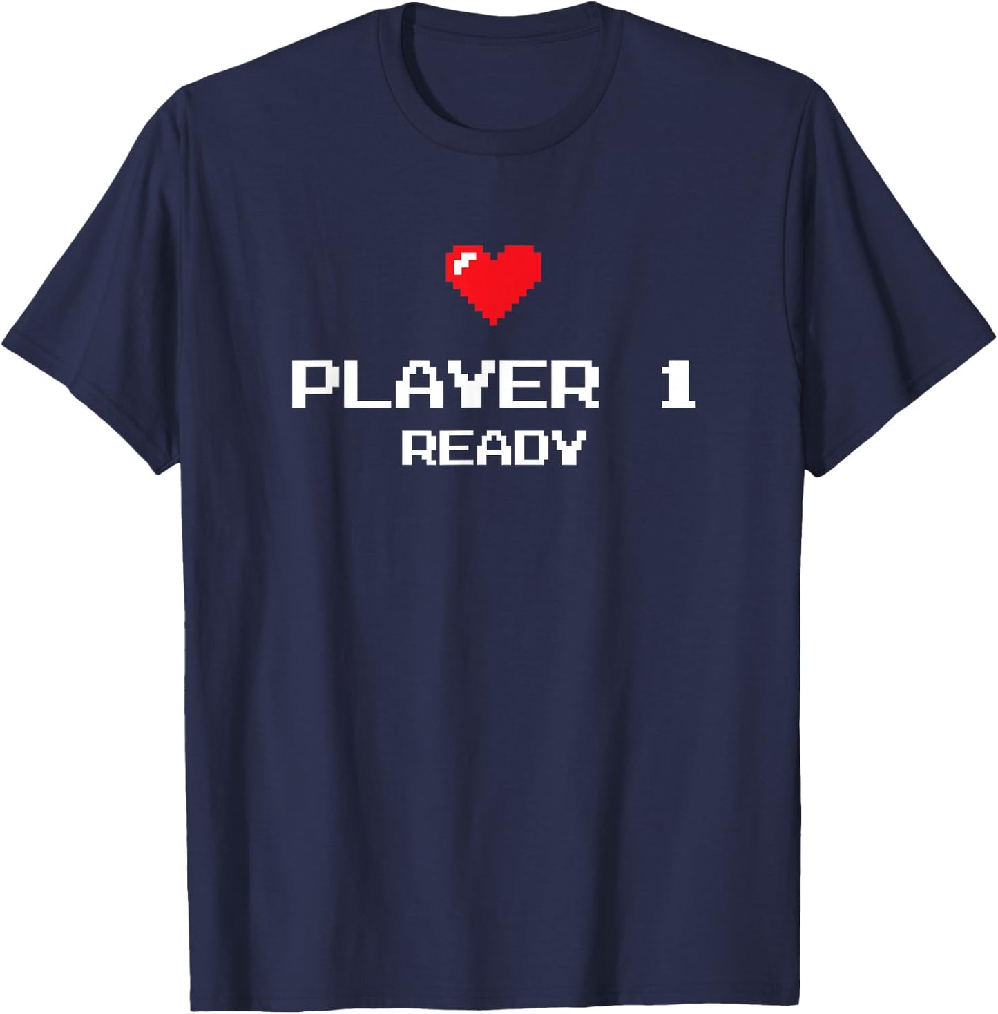 Player 1 Ready - Retro Gaming - New Dad Baby Announcement T-Shirt - T-Shirt | Navy