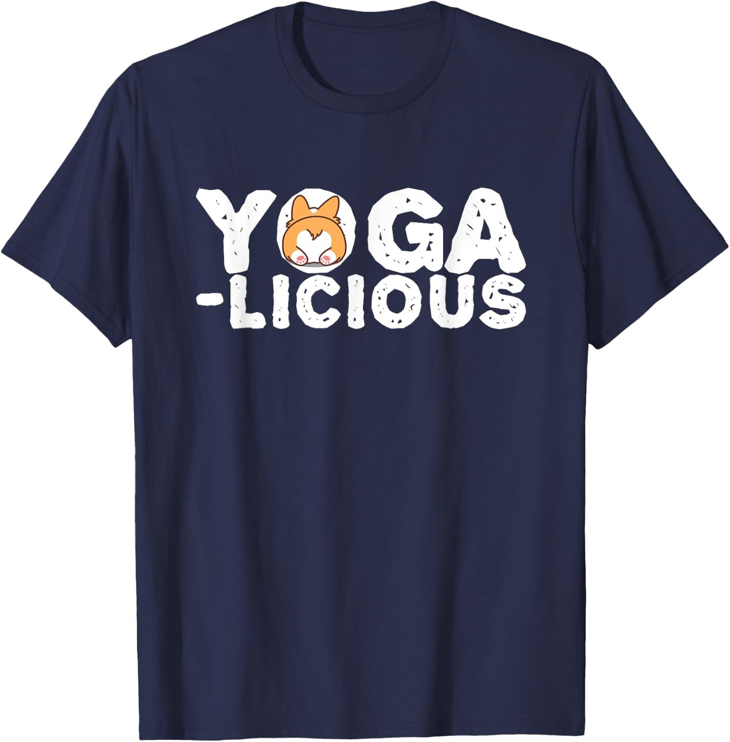Yogalicious - Fun Cute Yoga Meditation Stretching T-Shirt - T-Shirt | Navy