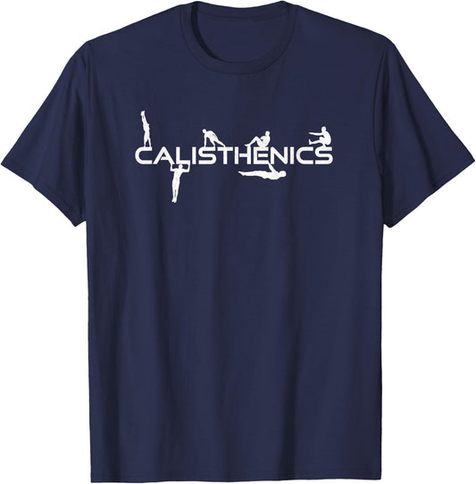 Calisthenics Bodyweight Exercises Street Workout T-Shirt - T-Shirt | Navy