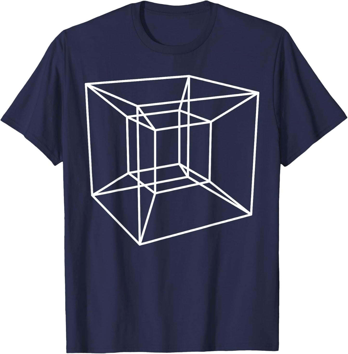 Nerdy Tesseract Hypercube Math Science Teacher Student Gift Men Women Girls Kids T-Shirt - T-Shirt | Navy