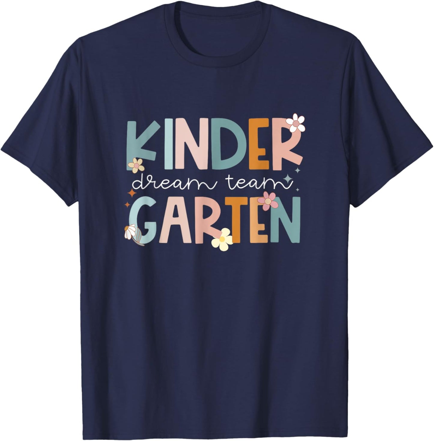 funny Kindergarten team Groovy Teacher Back to School T-Shirt - T-Shirt | Navy