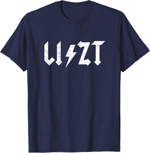 ShakespeareTees Liszt Rocks! - Men's Black Short Sleeve Classic Fit - Small T-Shirt - T-Shirt | Navy