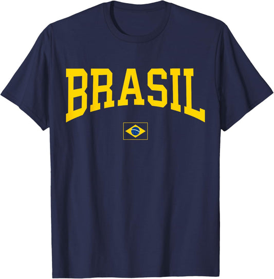 Brazil Women Men Kids Brasil Brazilian Flag Green T-Shirt - T-Shirt | Navy